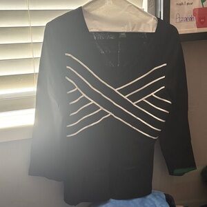 Cable & Gauge Black Top with White Accent Trim